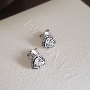 Pandora Sparkling Love Heart Earrings